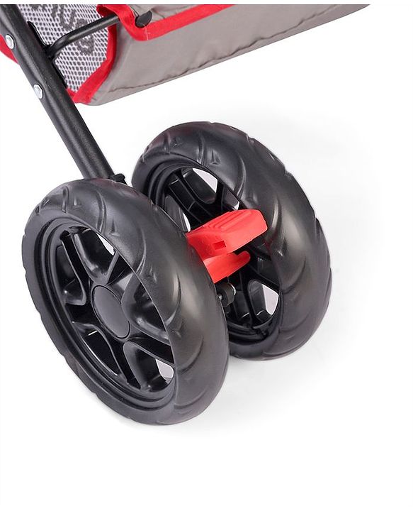 Babyhug Cosy Cosmo Stroller With Reversible Handle & Back Pocket - Bright Red