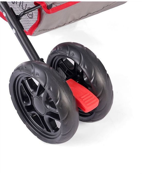 Babyhug Cosy Cosmo Stroller With Reversible Handle & Back Pocket - Bright Red