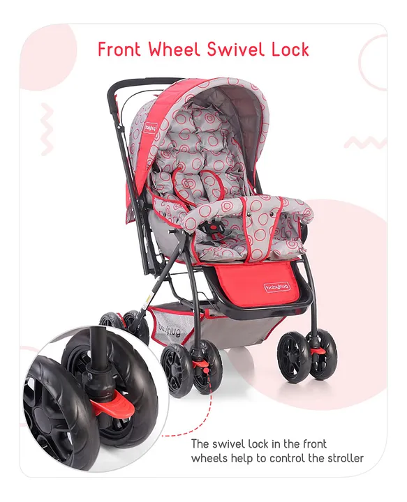 Babyhug Cosy Cosmo Stroller With Reversible Handle Back Pocket Bright Red Online in India Buy at Best Price from FirstCry 699996