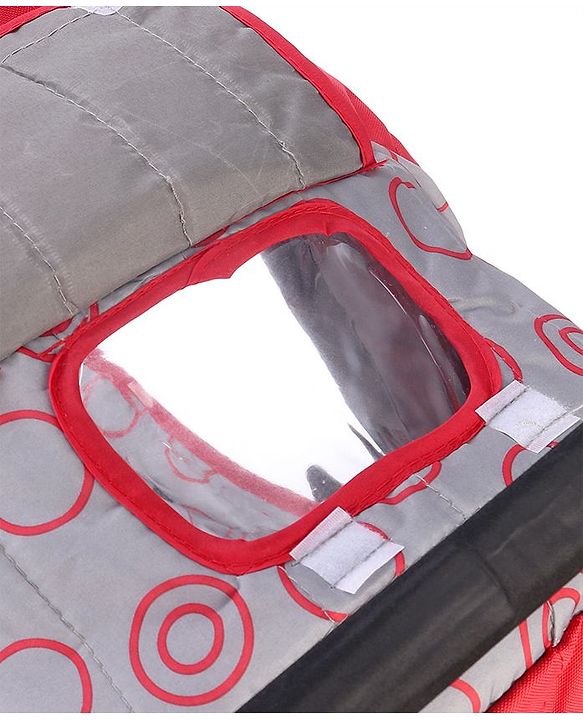 Babyhug Cosy Cosmo Stroller With Reversible Handle & Back Pocket - Bright Red