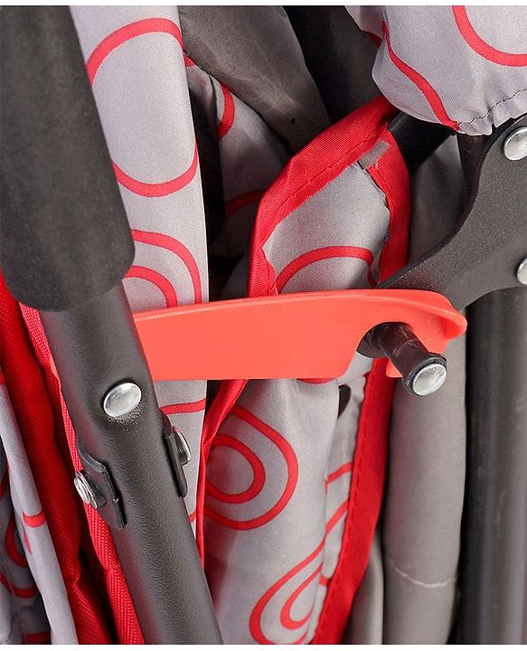 Babyhug Cosy Cosmo Stroller With Reversible Handle & Back Pocket - Bright Red