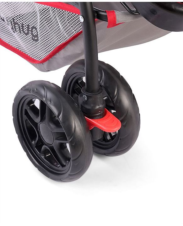 Babyhug Cosy Cosmo Stroller With Reversible Handle & Back Pocket - Bright Red