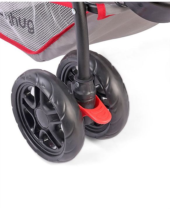 Babyhug Cosy Cosmo Stroller With Reversible Handle & Back Pocket - Bright Red