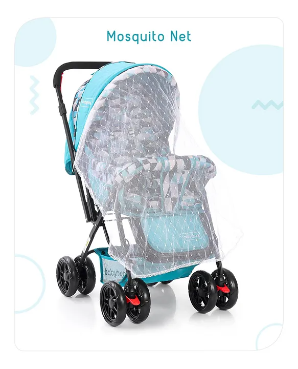 Babyhug Cocoon Stroller With Mosquito Net Reversible Handle Sea Green Online in India Buy at Best Price from Firstcry 700001