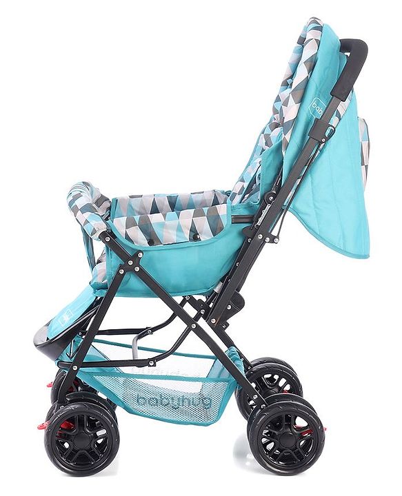 Babyhug Cocoon Stroller With Mosquito Net & Reversible Handle - Sea Green