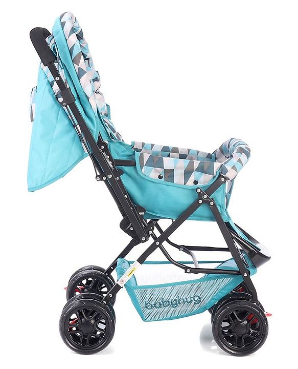 Babyhug Cocoon Stroller With Mosquito Net & Reversible Handle - Sea Green