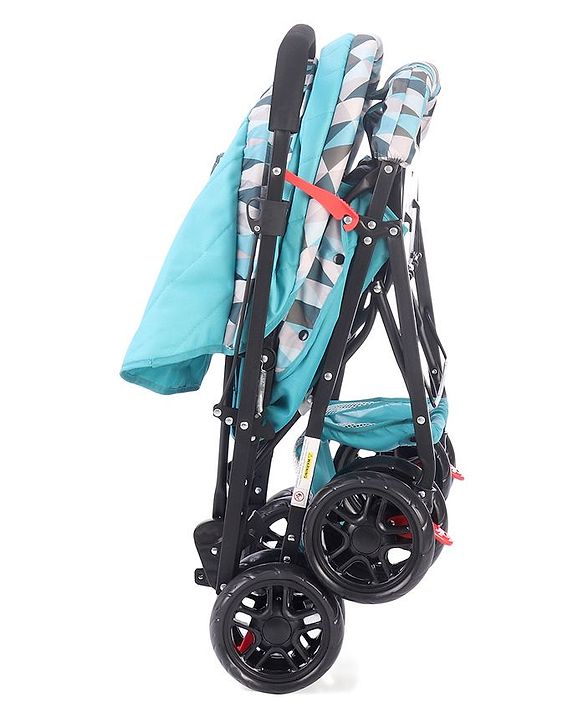 Babyhug Cocoon Stroller With Mosquito Net & Reversible Handle - Sea Green