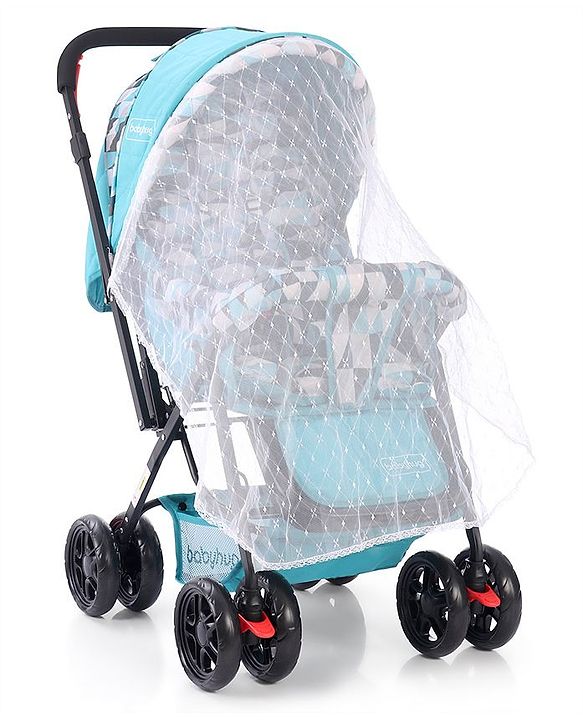 Babyhug Cocoon Stroller With Mosquito Net & Reversible Handle - Sea Green