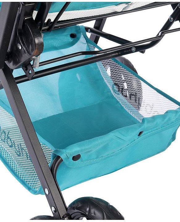 Babyhug Cocoon Stroller With Mosquito Net & Reversible Handle - Sea Green