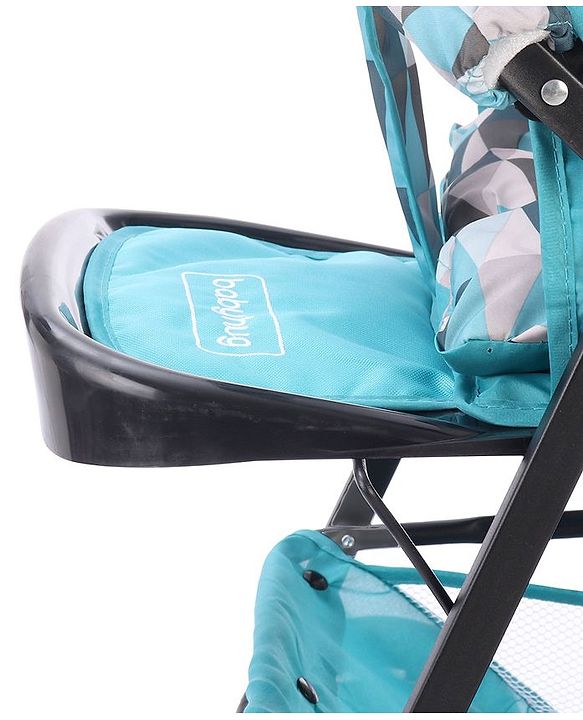 Babyhug Cocoon Stroller With Mosquito Net & Reversible Handle - Sea Green