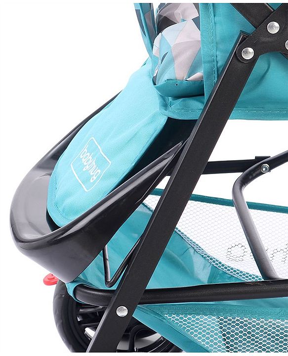 Babyhug Cocoon Stroller With Mosquito Net & Reversible Handle - Sea Green