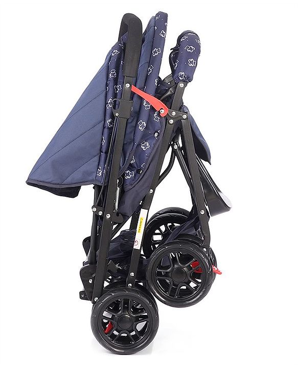 Babyhug Cocoon Stroller With Mosquito Net & Reversible Handle - Blue