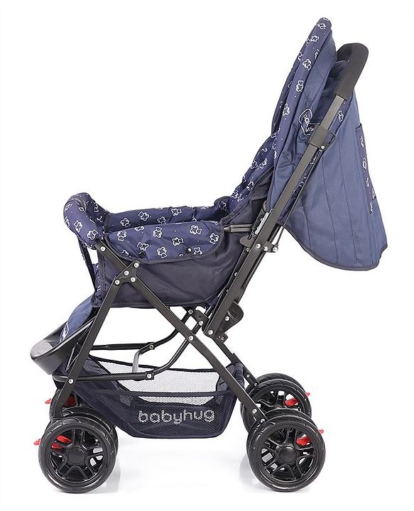 Babyhug Cocoon Stroller With Mosquito Net & Reversible Handle - Blue
