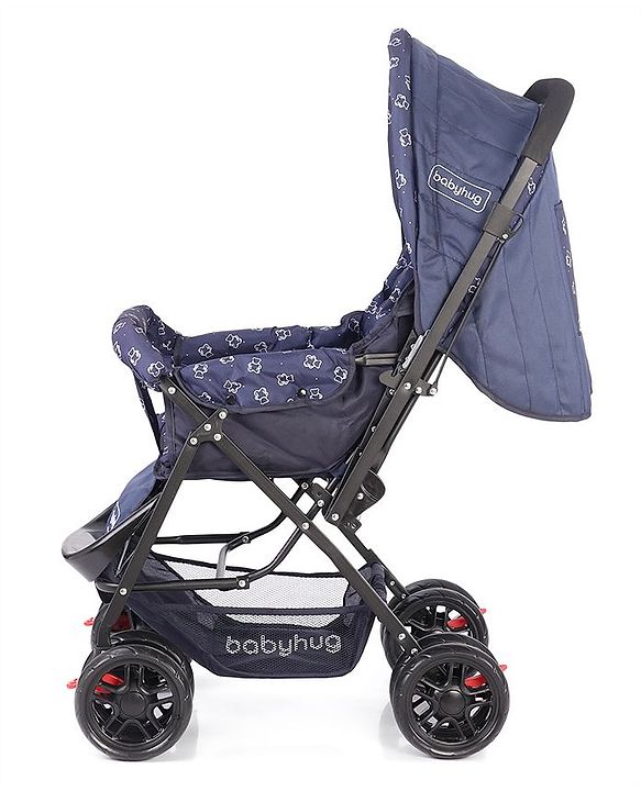 Babyhug Cocoon Stroller With Mosquito Net & Reversible Handle - Blue