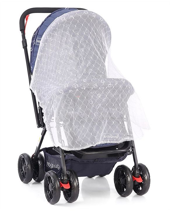Babyhug Cocoon Stroller With Mosquito Net & Reversible Handle - Blue