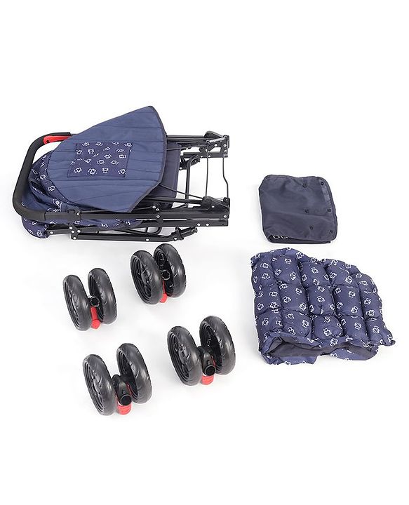 Babyhug Cocoon Stroller With Mosquito Net & Reversible Handle - Blue