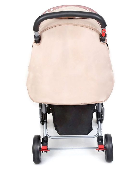 Babyhug Twinster Easy Foldable Twin Stroller with Adjustable Legrest - Coffee Brown