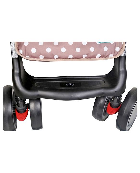 Babyhug Twinster Easy Foldable Twin Stroller with Adjustable Legrest - Coffee Brown