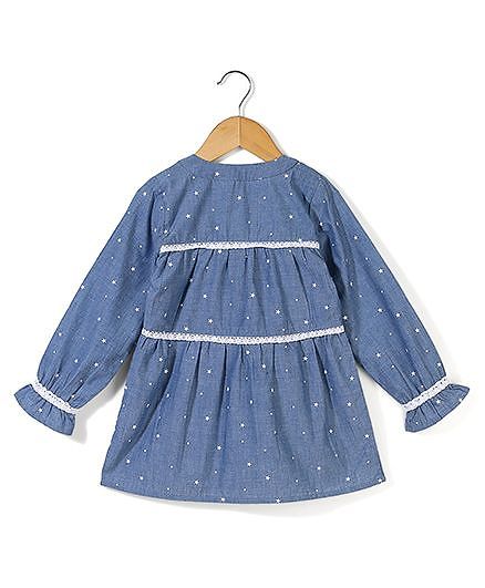 Bleeding Blue by Babyhug Full Sleeves Top Star Print - Blue