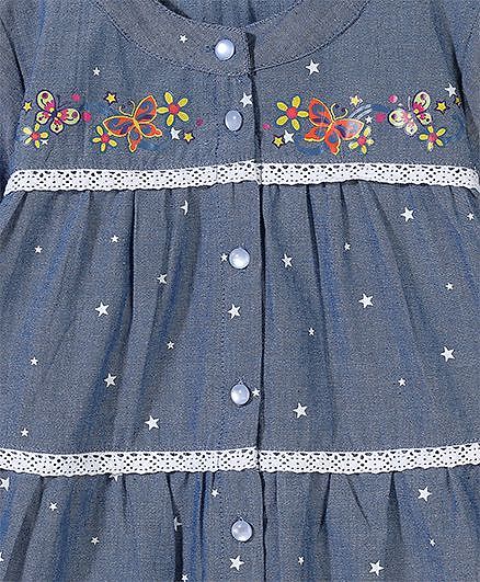 Bleeding Blue by Babyhug Full Sleeves Top Star Print - Blue