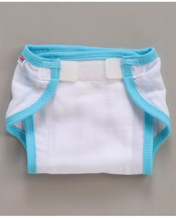 Babyhug 100% Cotton Cloth Nappies With Velcro Small Set Of 5 - Multicolor