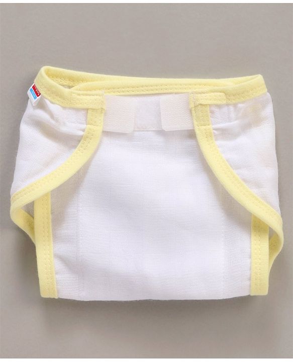 Babyhug 100% Cotton Cloth Nappies With Velcro Small Set Of 5 - Multicolor