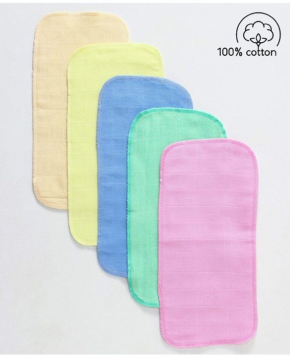 Babyhug Muslin Cotton Cloth Nappy Insert  Pack Of 5 - Multicolor