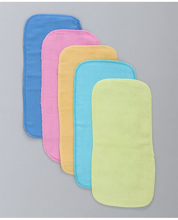 Babyhug Muslin Cotton Cloth Nappy Insert  Pack Of 5 - Multicolor