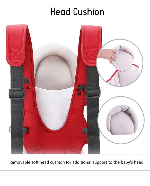 Babyhug Cuddle Up 3 Way Baby Carrier With Padded Lumbar Strap - Red