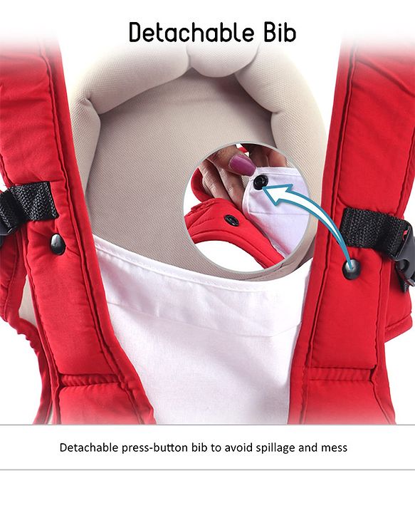 Babyhug Cuddle Up 3 Way Baby Carrier With Padded Lumbar Strap - Red