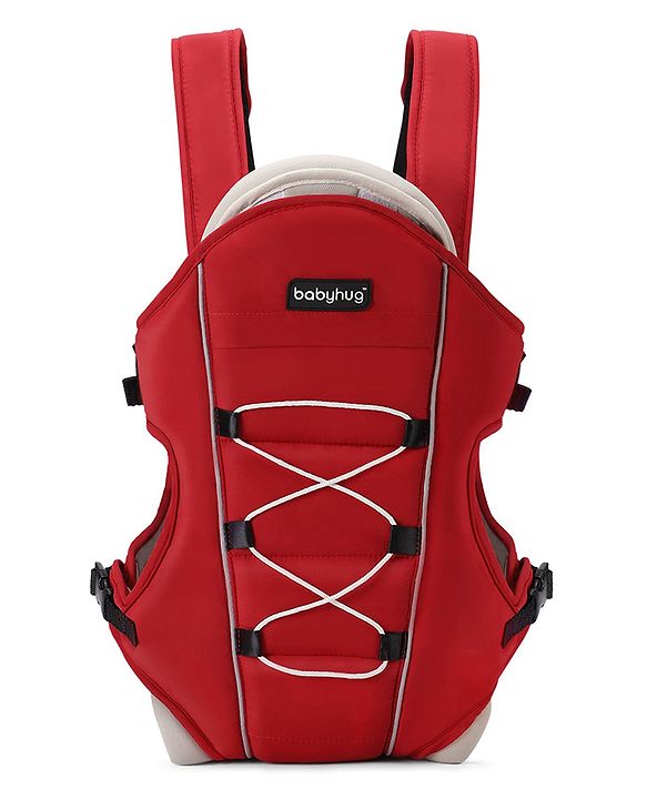 Babyhug Cuddle Up 3 Way Baby Carrier With Padded Lumbar Strap - Red