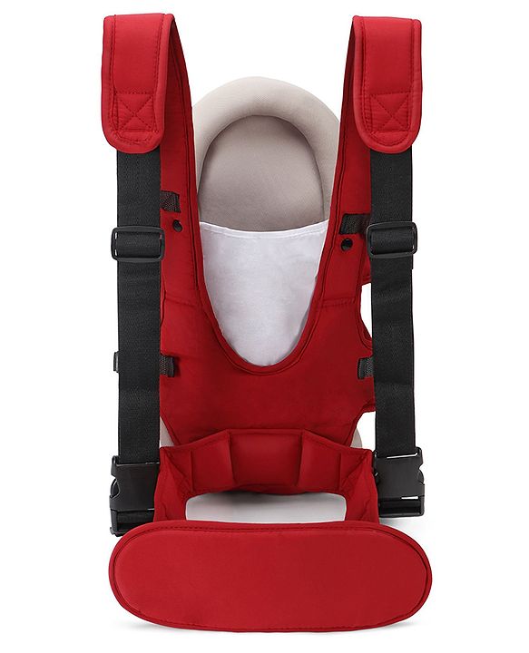 Babyhug Cuddle Up 3 Way Baby Carrier With Padded Lumbar Strap - Red