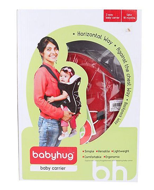 Babyhug Cuddle Up 3 Way Baby Carrier With Padded Lumbar Strap - Red