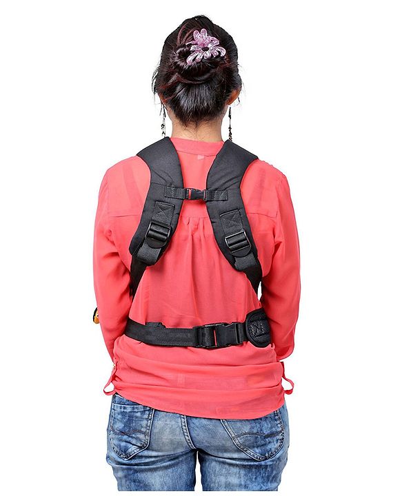 Babyhug Kangaroo Pouch 3 Way Baby Carrier Flexible Head Support - Orange & Black
