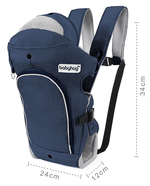 Babyhug Comfort Nest 3 Way Baby Carrier With Adjustable Infant Head Support - Navy