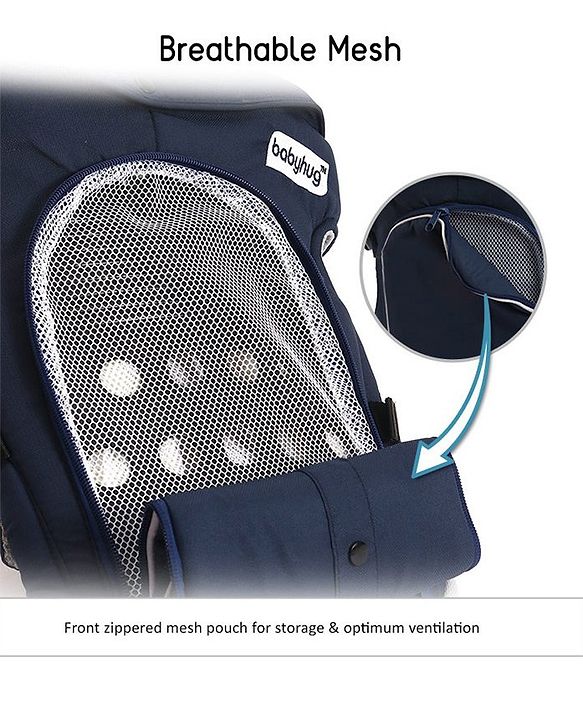 Babyhug Comfort Nest 3 Way Baby Carrier With Adjustable Infant Head Support - Navy