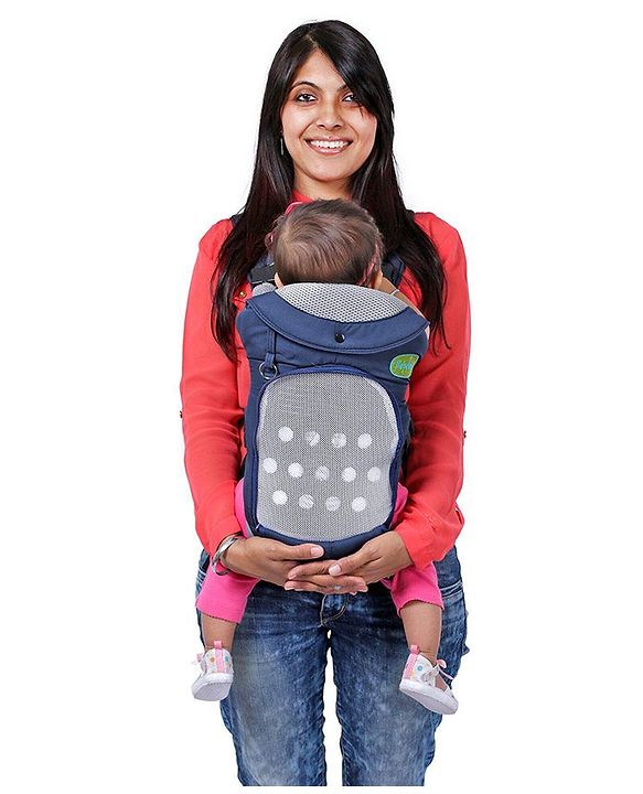 Babyhug Comfort Nest 3 Way Baby Carrier With Adjustable Infant Head Support - Navy
