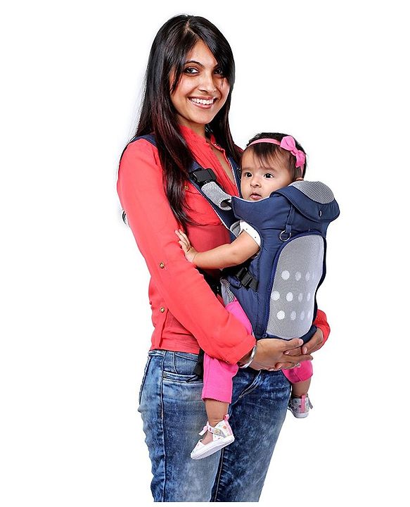 Babyhug Comfort Nest 3 Way Baby Carrier With Adjustable Infant Head Support - Navy