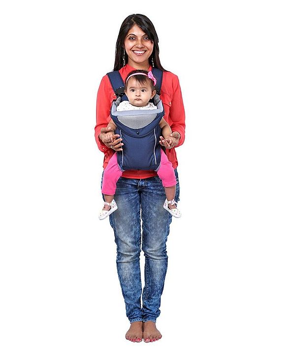 Babyhug Comfort Nest 3 Way Baby Carrier With Adjustable Infant Head Support - Navy