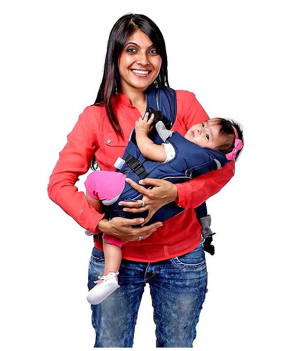 Babyhug Comfort Nest 3 Way Baby Carrier With Adjustable Infant Head Support - Navy