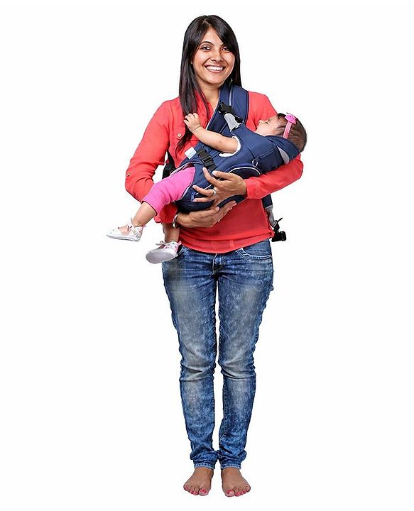 Babyhug Comfort Nest 3 Way Baby Carrier With Adjustable Infant Head Support - Navy