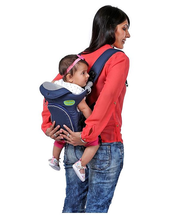 Babyhug Comfort Nest 3 Way Baby Carrier With Adjustable Infant Head Support - Navy