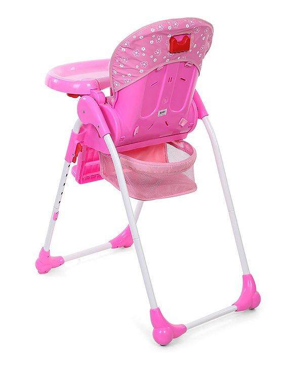 Babyhug Easy Diner High Chair With 5 Adjustable Heights & 3 Level Seat Recline - Pink