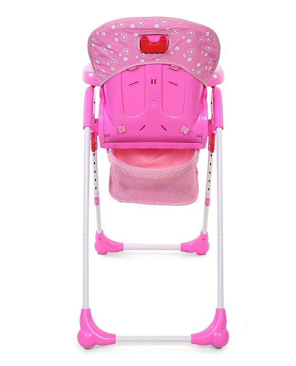 Babyhug Easy Diner High Chair With 5 Adjustable Heights & 3 Level Seat Recline - Pink