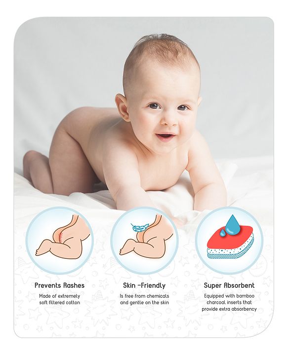 Babyhug Free Size Reusable Cloth Nappies With Insert - Red