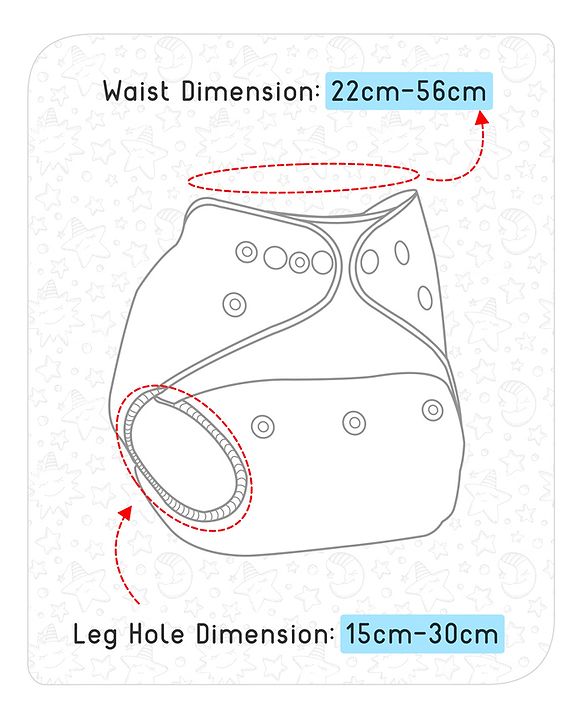Babyhug Free Size Reusable Cloth Nappies With Insert - Red