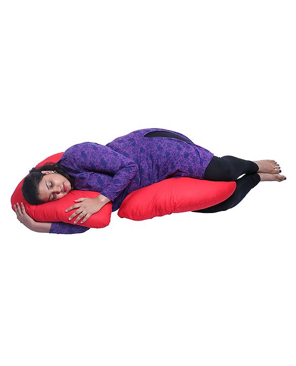 Babyhug C Shape Maternity Pillow - Red