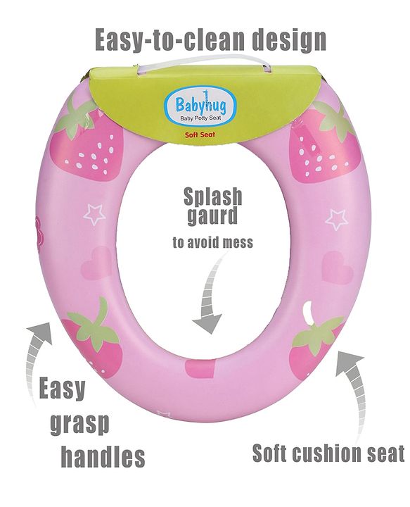 Babyhug Soft Cushioned Baby Potty Seat Strawberry Print - Pink