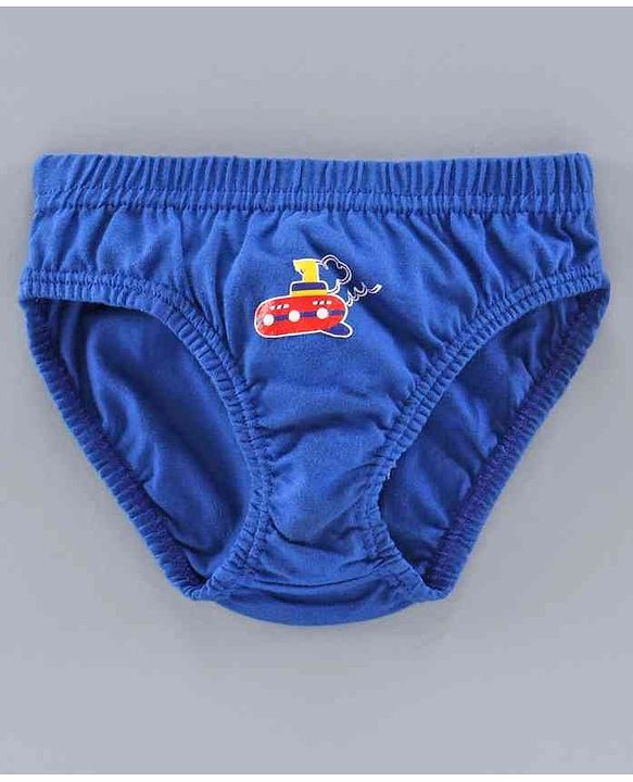 Babyhug 100% Cotton Briefs Multiprint Pack of 3 - White Blue
