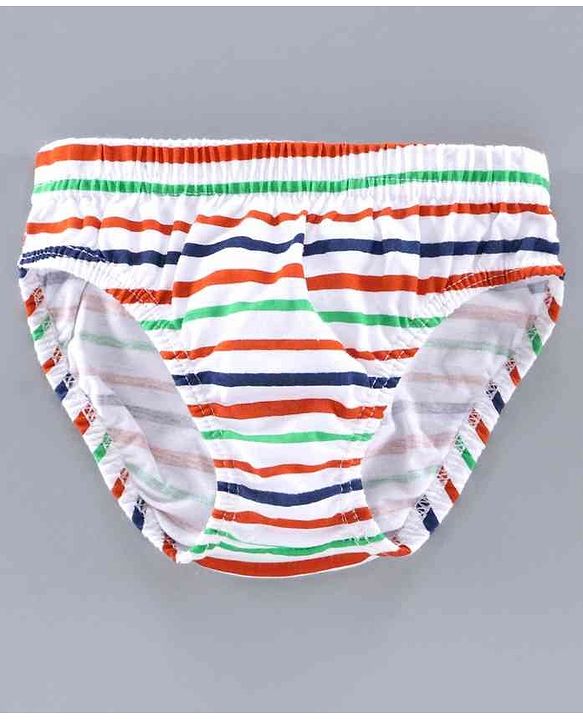 Babyhug 100% Cotton Briefs Multiprint Pack of 3 - White Blue